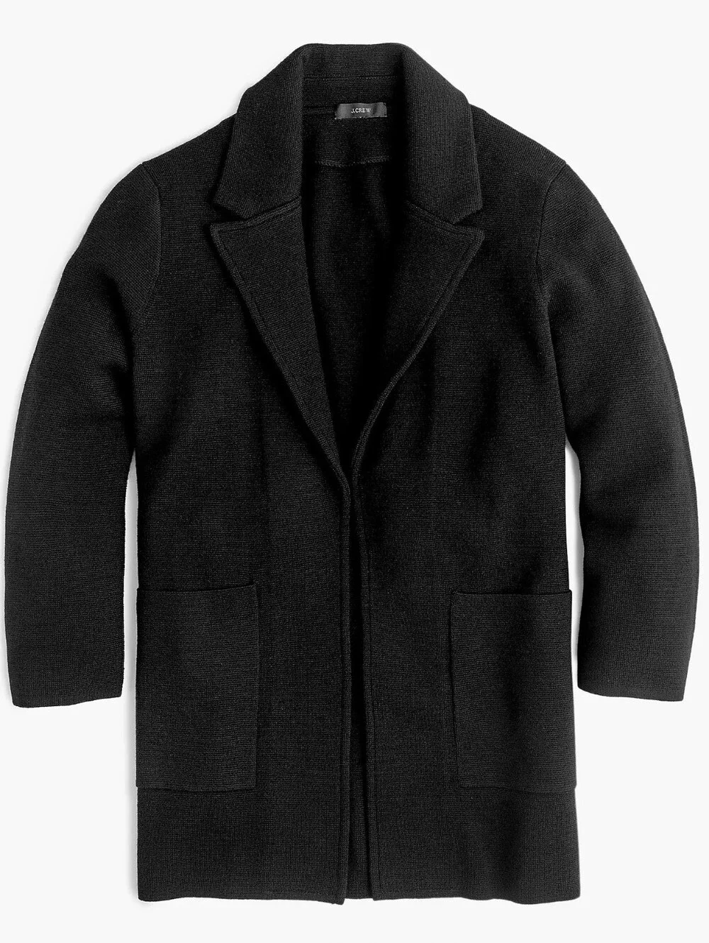 J. Crew Open-front sweater-blazer, Black, Size Large